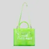 Bolsa de cor fluorescente com bolsa transparente de pvc, bolsa de ombro único, grande capacidade, bolsa transversal219s