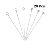 Forks 20pcs Stainless Steel Cocktail Picks Practical Fruit Pick Appetizer Stirring Stick Party Supplies For Home Bar (Silver, 10