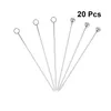 Forks 20pcs Stainless Steel Cocktail Picks Practical Fruit Pick Appetizer Stirring Stick Party Supplies For Home Bar (Silver, 10