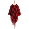 デニャーの冬のクリスマス赤の黒のバッファローチェック柄スカーフ柔らかい暖かい大きな毛布ショールスカーフタッセル