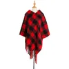 Digner Hiver Noël Rouge Noir Buffalo Plaid Écharpe Doux Chaud Grande Couverture Châle Écharpe Avec Gland