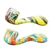 Printing hand pipe 7 shaped smoking pipes spoon bongs silicone glass bong for dry herb