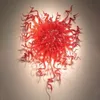 Art-Deco-rote LED-Lampen, 100 % handgefertigt, Dekoration, Wandleuchte, Glas, Innenbeleuchtung, 40,6 x 50,8 cm, Wandbeleuchtung