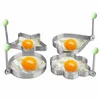 4 pçs / set omelete ovo fritar mofo pequeno café da manhã s ferramentas de panqueca ferramenta de cozinha flor rodada star moldes de aço inoxidável 210423