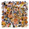 50pcs-pack halloween pumpa parti klistermärke vattentäta klistermärken för flaska bärbar dator bilplanerare scrapbooking telefon macbook cup garderob vägg dörr arrangör dekaler