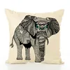 Almofada/travesseiro decorativo série de animais de almofada capa de elefante travesseiros de elefante tampas de linho travesseiro de travesseiro de travesseiro em casa quartlowlivingliving deco