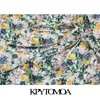 Vrouwen Chique Mode Bloemen Print Verstoorde Midi Jurk Vintage O Hals Korte Mouw Onregelmatige Vrouwelijke Jurken Vestidos 210416