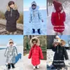 -30 degrés hiver enfants doudoune garçons noir à capuche épais long manteau filles imperméable chaud vêtements d'extérieur col de fourrure naturelle 211203