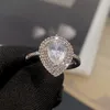 Bague de fiançailles en Zircon en forme de poire pour femmes, nouveau Style de luxe, bague de fiançailles, argent 6310957