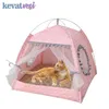 Tente pliable pour chien de compagnie, maison portable, motif mignon, tapis souple, robuste, cage pour chat, petit chenil pour chiot, fournitures 211111
