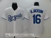 2020 Hombres Béisbol 16 Bo Jackson Jersey Vintage Equipo Color Azul Lejos Blanco Fresco Base Bordado y Costura Transpirable Calidad Superior