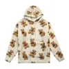 V-Hanver Litter Bear Pattern Furry Hoodie зима теплые плюшевые сладкие пуловеры женщины винтажного корейского стиля Свободная толстовка 210928