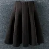 Knee Length Formal Skirt Elegant High Waist Pleated Arrival European Apparel Green Red s Plus Size Bottoms 210527