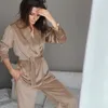 Women's Sleepwear Khaki Spring Robe Sets Knitting Bathrobe For Women Long Slevee Velvet Pajamas With Pants Nightwear 2021 Pajama