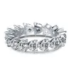 Luxury S925 Srebrne obrączki dla kobiet białe 5A Cubic Zirconia Love Dianond Heart Square Owalny Bride Projektanta zaręczynowa Biżuteria Rozmiar 5-10 Pudełko prezentowe