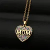 Ziron Diamond Heart Necklace Stainless Steel Cains Mom Mom Mother Mother Will and Sandy