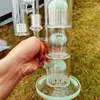Hookah Bongs Double Cages Percolator Hookahs Dab Oil Rigs bong with 18mm glass oil burner pipe