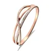 Neue Ankunft Hot 316 Edelstahl Rose Gold Kristalle Frühling Armreif Armbänder Nickel Frei Schmuck für Frauen Liebhaber Geschenk Q0717