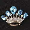 Pins, Brooches Fashion Charm Crystal Crown Brooch Retro Big Rhinestones Woman Scarf Jewelry Wedding Corsage Handmade Gift BR1066