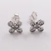 Andy Jewel 925 Sterling Silver Studs Four Petal Flowers Coldings Pasuje do Europejskiej Pandora Studs Jewelry 297968c