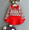 Conjunto de vestido para niñas 2021, suéter grueso de manga larga, camisa y falda, traje de 2 uds, trajes de primavera para niños