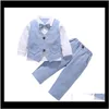 Dżentelmen Styl Baby Boys przystojny chłopiec garnitur bluzki z bowtiepants 2 sztuk Zestaw dzieci stroje Dzieci 2YJCM VGK5W