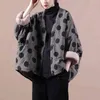 Aransue Winter Style Loose Large Size Warm Outwear Point Veste Femme V-Neck Bat Sleeve Cotton Padded Jacke 211216