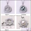 Smycken Inställningar 12 stilar Pearl Necklace 925 Sliver Hänge DIY Kvinnor Mode med kedja Bröllopsgåva Drop Leverans 2021 VXUI9