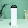 Sublimation 20 oz 30 oz Straight Skinny Tumbler avec couvercles à deux fonctions en acier inoxydable à double paroi isolés vierges Sippy bouteille d'eau en silicone paille tasse à café tasses