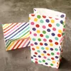 2-10pcs Färgglada prickar Paper Bag Striped Gift Open Top Candy Popcorn Födelsedagsfest Supplies Wrapping Väskor Wrap