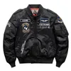 Hip Hop Jacket Män Högkvalitativ Tjock Armén Navy Vit Militär Motorcykel MA-1 Aviator Pilot Män Bomber Jacka Män P0804