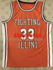 35 STEPHEN BARDO 25 DEON THOMAS 33 KENNY BATTLE Fighting Illinois College Orange Basketball Jerseys Personnalisé N'importe quel numéro Nom Ncaa XS-6XL