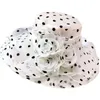 2021 Neue Damen Elegante Blumenkirche Hüte Sommer Große Wide Brim Fedora Hut Für Frauen Organza Hut Strand Sonne Kentucky Derby Hut G220304
