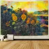 Oil Painting Tapestry Psychedelic Mushroom Sunflower Octopus Wall Hanging Tapestries for Living Room Bedroom Home Decor