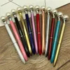 Penna a sfera con diamanti a forma di cuore in metallo alla moda con grande cristallo di lusso Forniture per ufficio scolastiche creative Regali di Natale Logo personalizzato