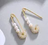 Safety Pin European Women Hoop & Hie Drop Delivery 2021 Earrings Jewelrysummer Fashion Jewelry Fresh Sea Pearl Bead Earring White 206W