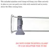 Glass Extractor Tool Plant Oil Extraction Filter Tube 11" Long 50mm Diameter Clear with Stainless Steel Clamp