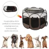 Portable Folding Kennels Fences Pet Tent Houses For Large Small Dogs Foldable Outdoor Playpen Puppy Cats Pet Cage Delivery Room 210915