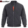 MAGCOMSEN Winter Thick Bomber Jacket Hombres Pilot Coat Casual Varsity Jacket Moda Béisbol Prendas de abrigo Acolchado Army Military Jacket 211009