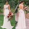 Sexiga Backless Bridesmaid Dresses Rose Gold Sequined Chiffon Long Maid of Honor Gowns 2022 En linje V Neck Wedding Guest Wears