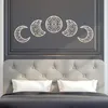 ミラーノルディックスタイルムーンフェーズ3Dウォールステッカー木製サイクルデコレーションリビングルームの寝室の入り口R Eclipse飾る