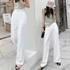 Summer OL Style White Women Pants Chic Wide Leg Pant High Waist Elegant Work Trousers Female Casual pantalon femme 210428