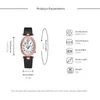 腕時計ゲイエティブランドレザーレザーオーバルウォッチクリスタルファッションレディース腕時計Quartzドロップギフトライストウォッチ