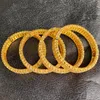 Bangle 4 stks/partij Saudi Arabië Bruiloft Gouden Armbanden Voor Vrouwen Dubai Bruid Gift Ethiopische Armband Afrika Sieraden 24 k charm