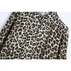 Vintage kvinnor leopard skjorta mode långa ärmar blus casual knäppt topp chic lady tops woman haut femme 210709