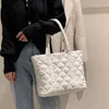 Evening Bags Large Capacity Shopper Tote Bag With Zipper Diamond Lattice Oxford White Shoulder For Women Ladies Big Quilted Handba262m