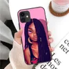 Modeontwerper Telefoon Gevallen voor iPhone 13 Mini 12 11 PRO MAX XR XS 7/8 Plus Luxe Bescherming Shell All-InclusiveCellphone Cover Black Girl Case