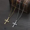 Fashion Female Cross Pendants Dropshipping Gold Color Crystal Jesus Pendant Necklace Jewelry For Men