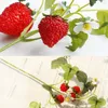 Decorative Flowers & Wreaths Mulberry Paddle Strawberry Po Props Wedding 10 Sticks Decoration For Home Party 4 Small Strawberries