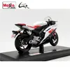 Maisto Yamaha YZF-R6 motorcykelmodell, skala 1:18, blå vit, dö gjuten metall, display kit, samlarobjekt, gåvor leksaker